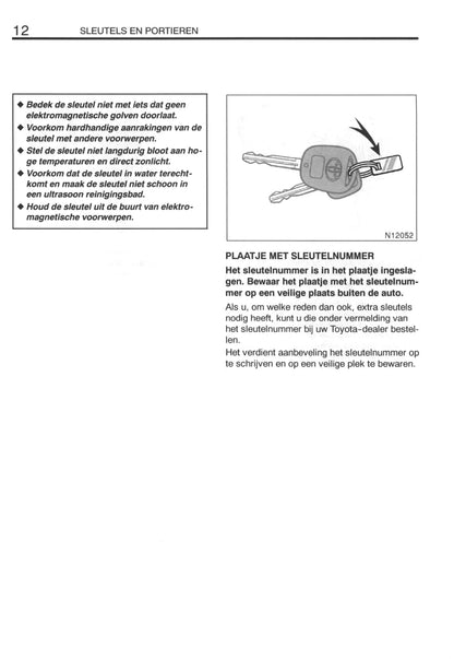 2000-2003 Toyota Avensis Owner's Manual | Dutch