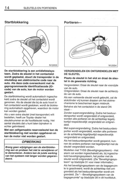 2000-2003 Toyota Avensis Owner's Manual | Dutch