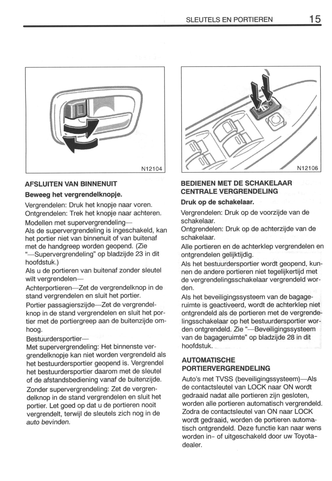 2000-2003 Toyota Avensis Owner's Manual | Dutch