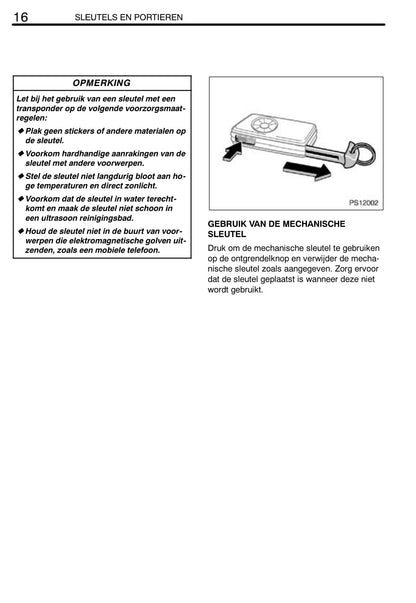 2011-2012 Toyota Yaris Owner's Manual | Dutch