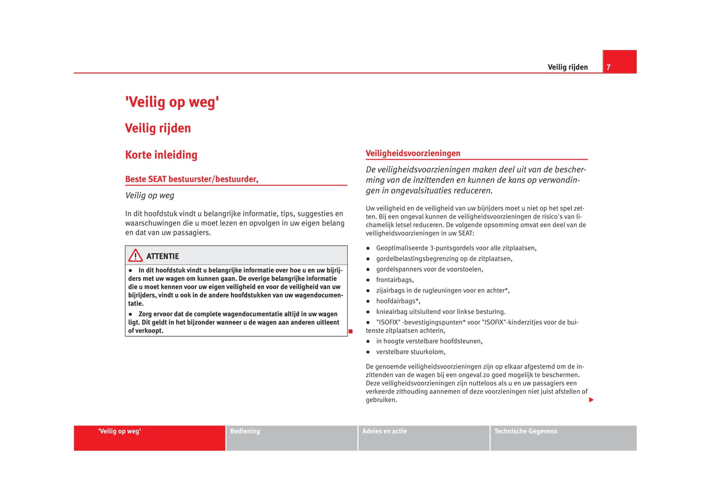 2012-2013 Seat Exeo Owner's Manual | Dutch