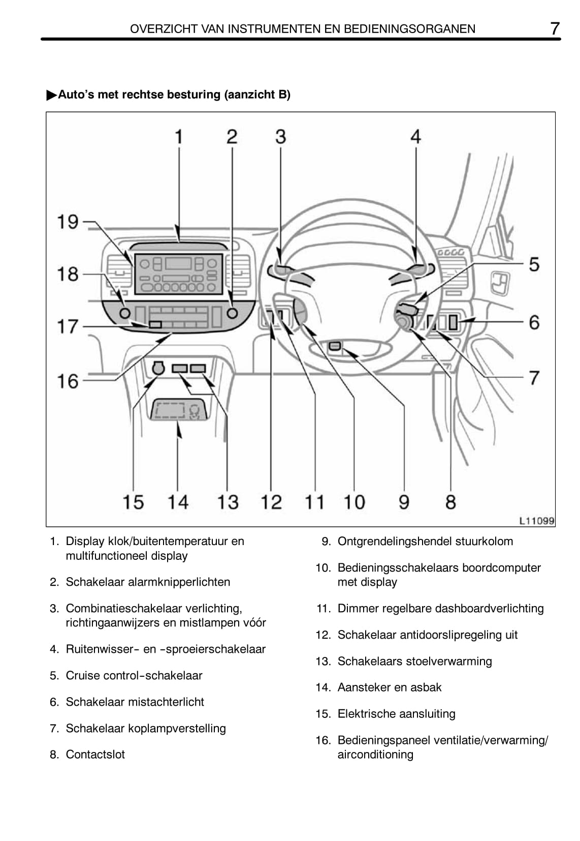 2002-2004 Toyota Camry Owner's Manual | Dutch