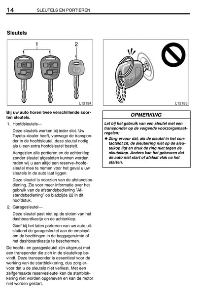 2002-2004 Toyota Camry Owner's Manual | Dutch