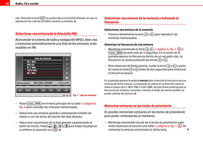 Seat Radio-Navegación MFD2 Manual de Instrucciones 2000 - 2010