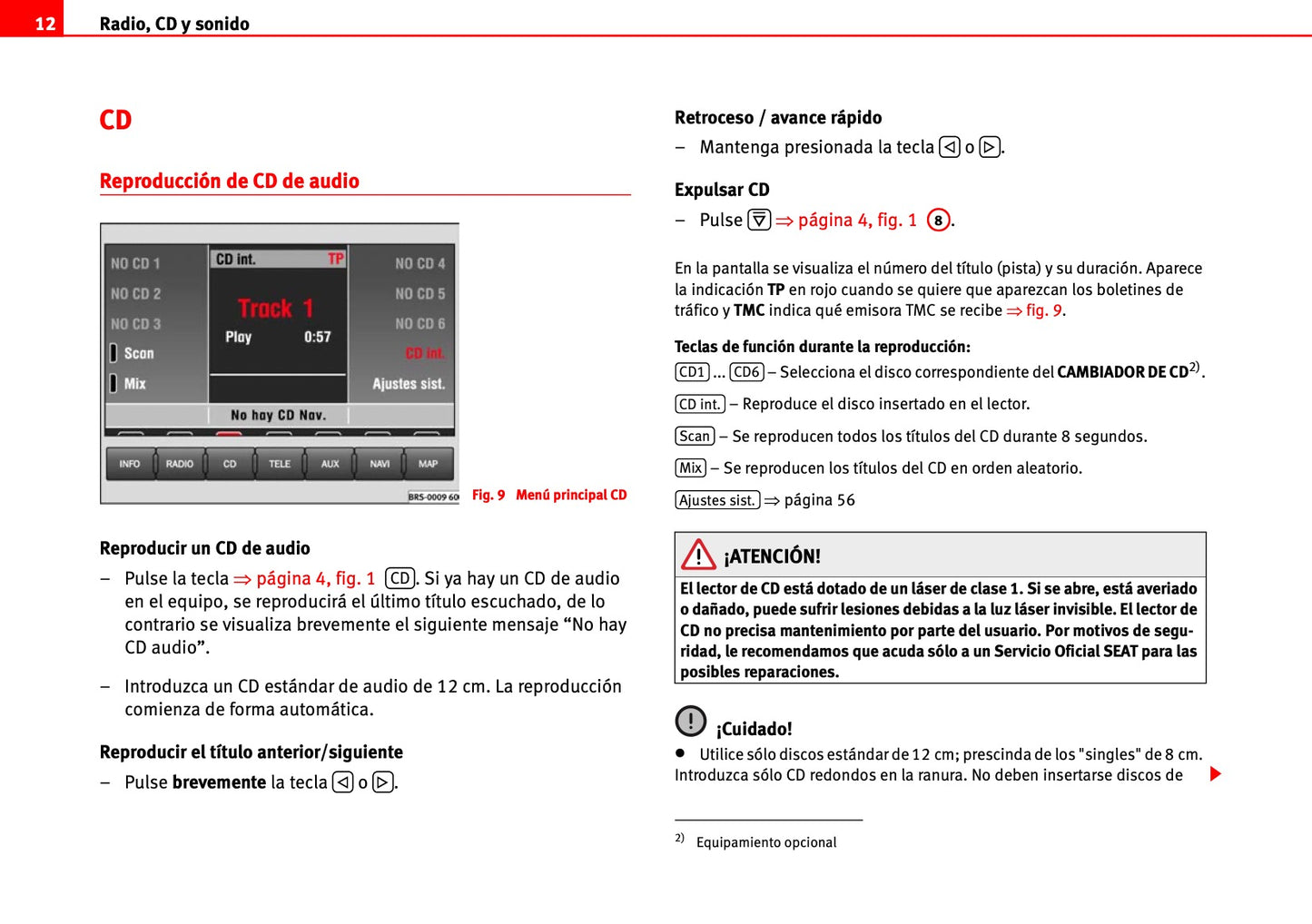 Seat Radio-Navegación MFD2 Manual de Instrucciones 2000 - 2010