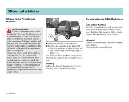 2004-2007 Smart Fortwo Owner's Manual | German