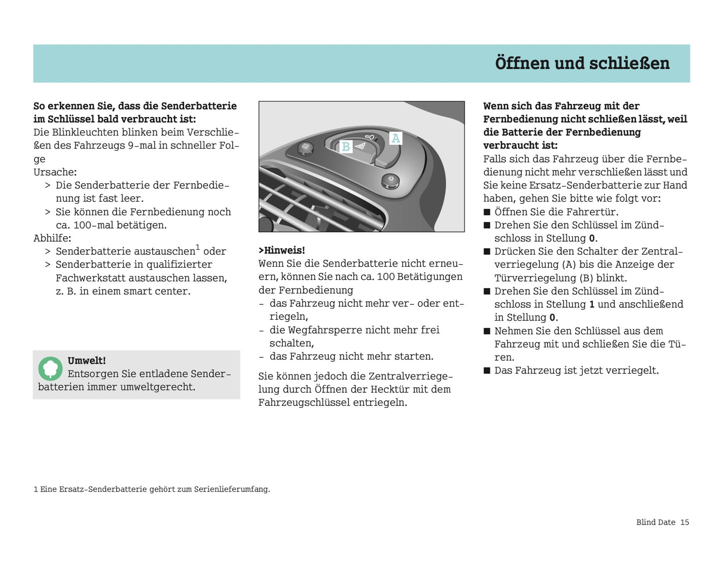 2004-2007 Smart Fortwo Owner's Manual | German