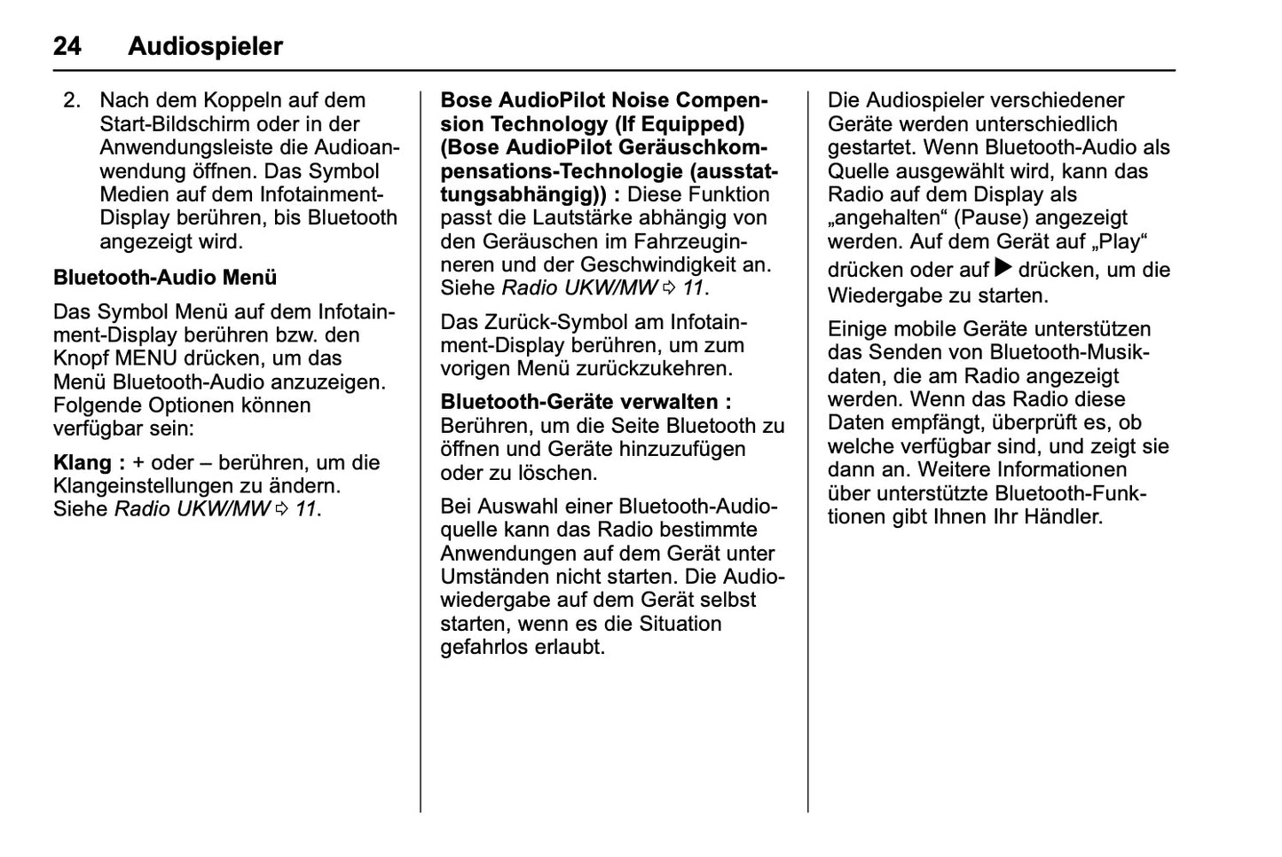 Chevrolet Corvette Infotainment Bedienungsanleitung 2018