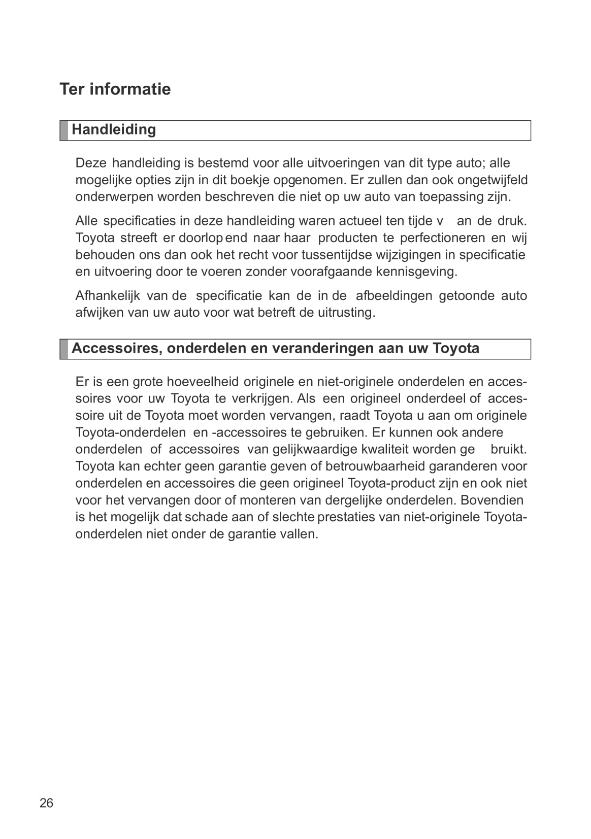 2011-2012 Toyota Hilux Owner's Manual | Dutch