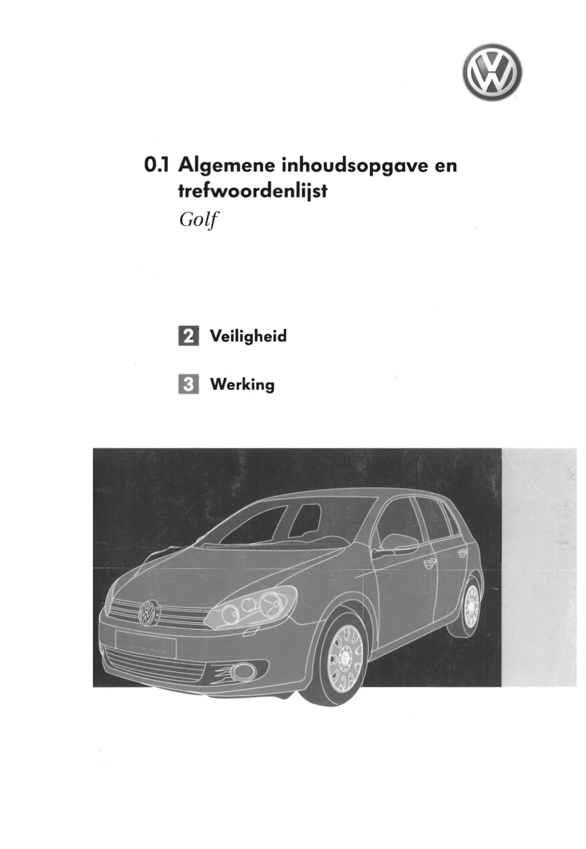 2008-2012 Volkswagen Golf Owner's Manual | Dutch