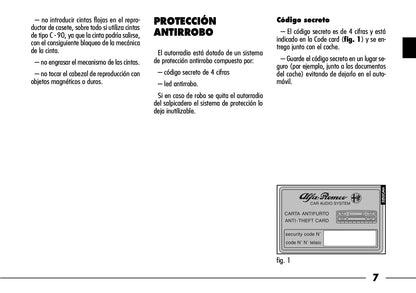 Alfa Romeo Autorradio (Casete) Instrucciones 2004 - 2007