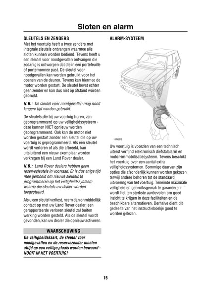 2002-2003 Land Rover Range Rover Owner's Manual | Dutch