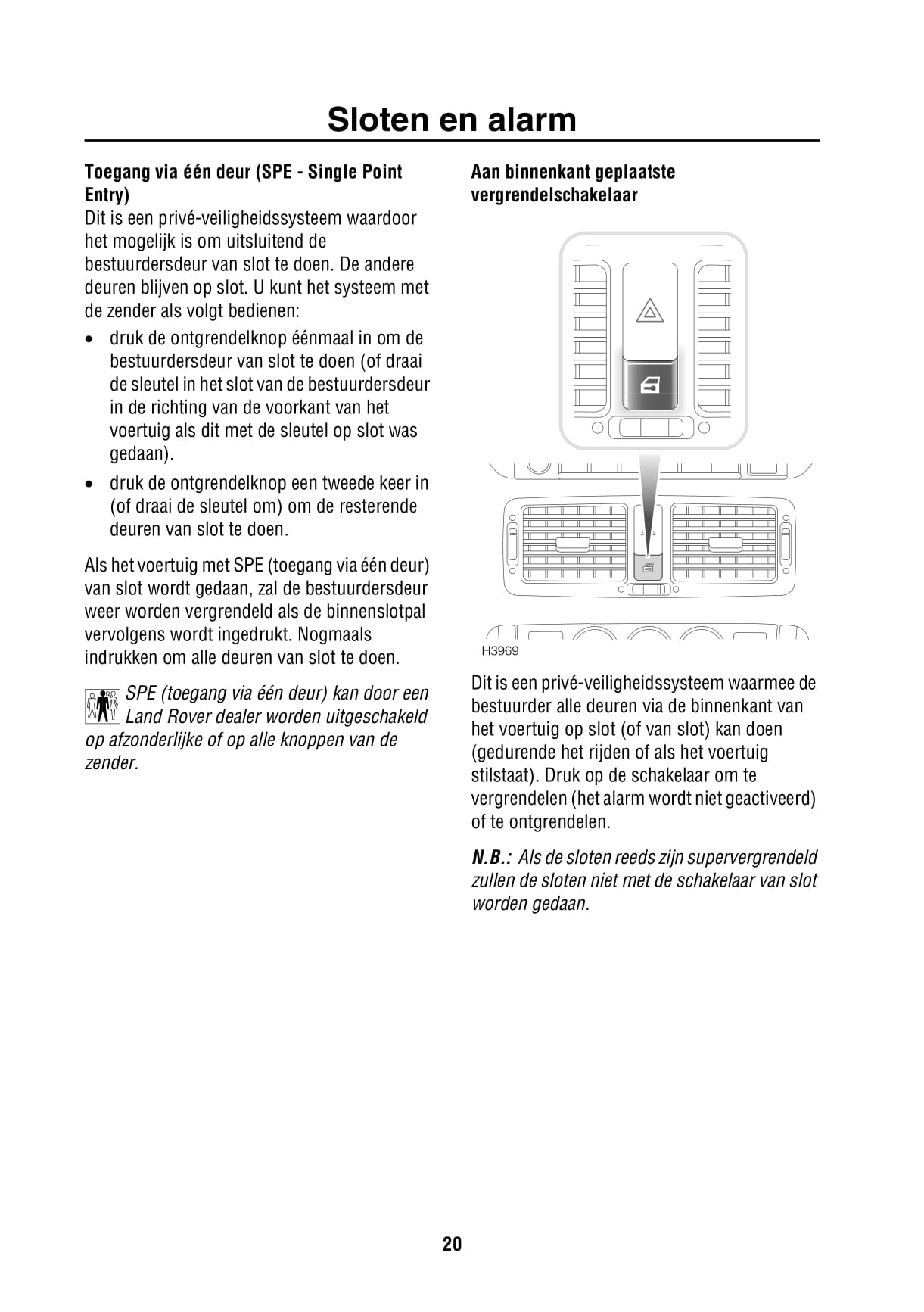 2002-2003 Land Rover Range Rover Owner's Manual | Dutch