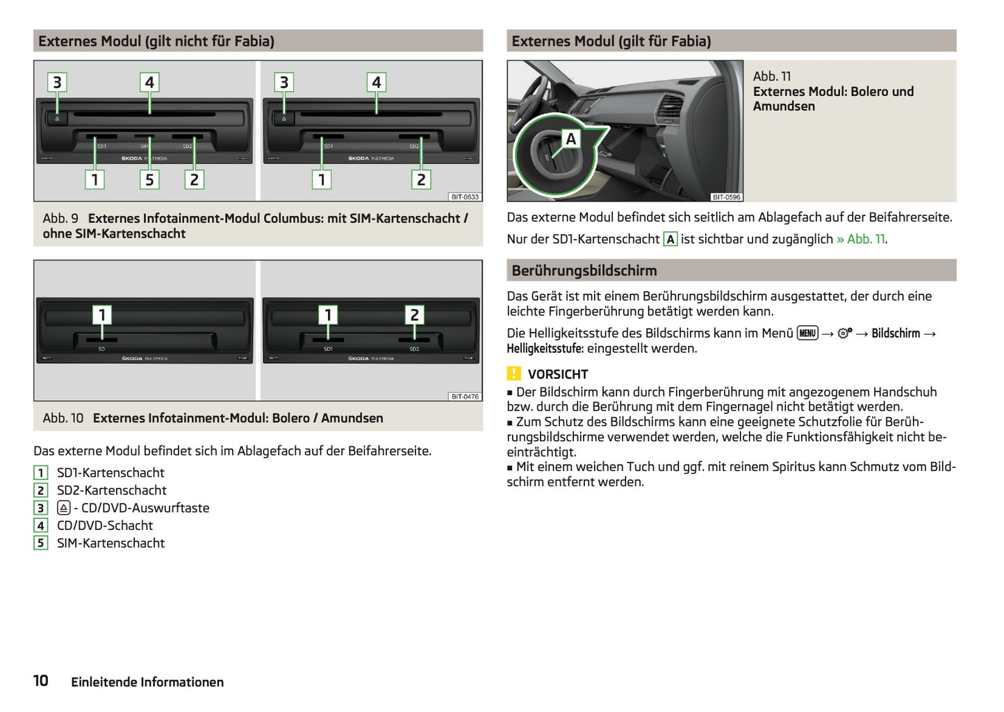 Skoda Columbus, Amundsen Und Bolero Infotainment Bedienungsanleitung 2016