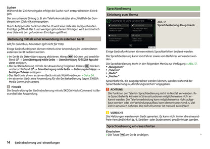 Skoda Columbus, Amundsen Und Bolero Infotainment Bedienungsanleitung 2016