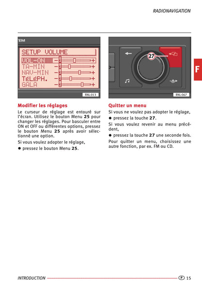 Seat Radio-Navigation Guide d'instructions