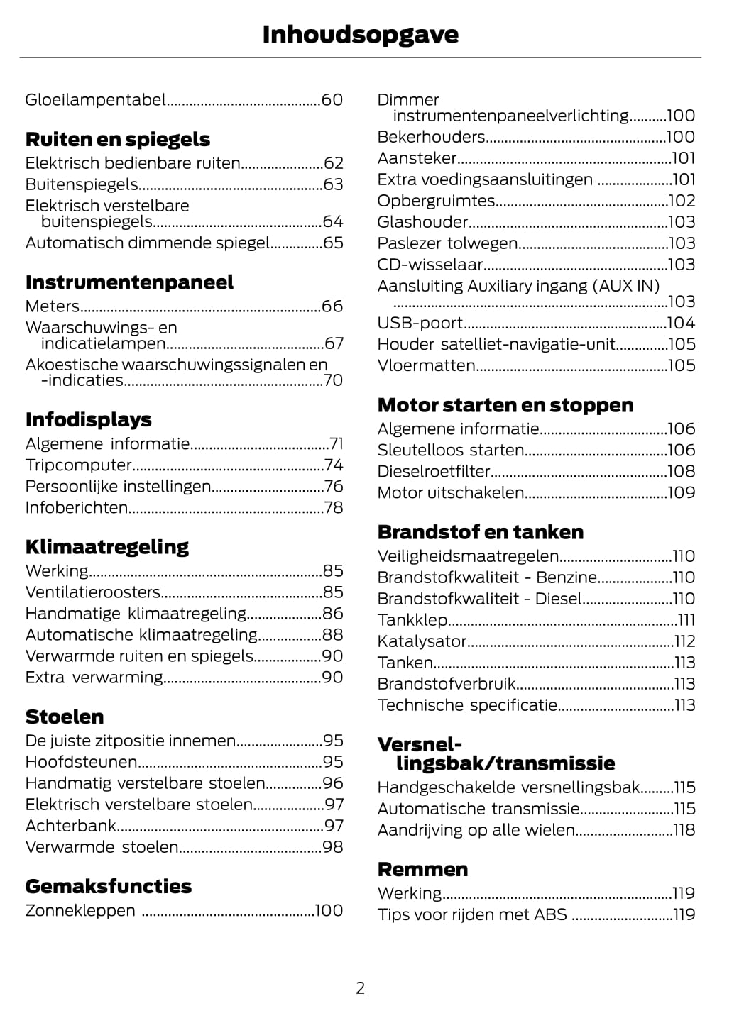 2011-2013 Ford Kuga Owner's Manual | Dutch