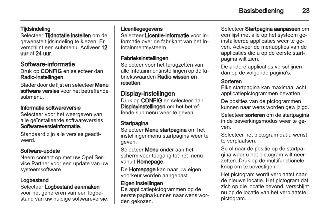 Opel Meriva Infotainment System Handleiding 2014 - 2017