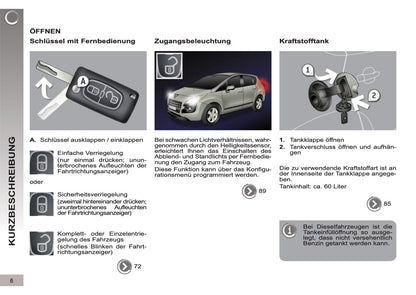 2012-2013 Peugeot 3008 Bedienungsanleitung | Deutsch