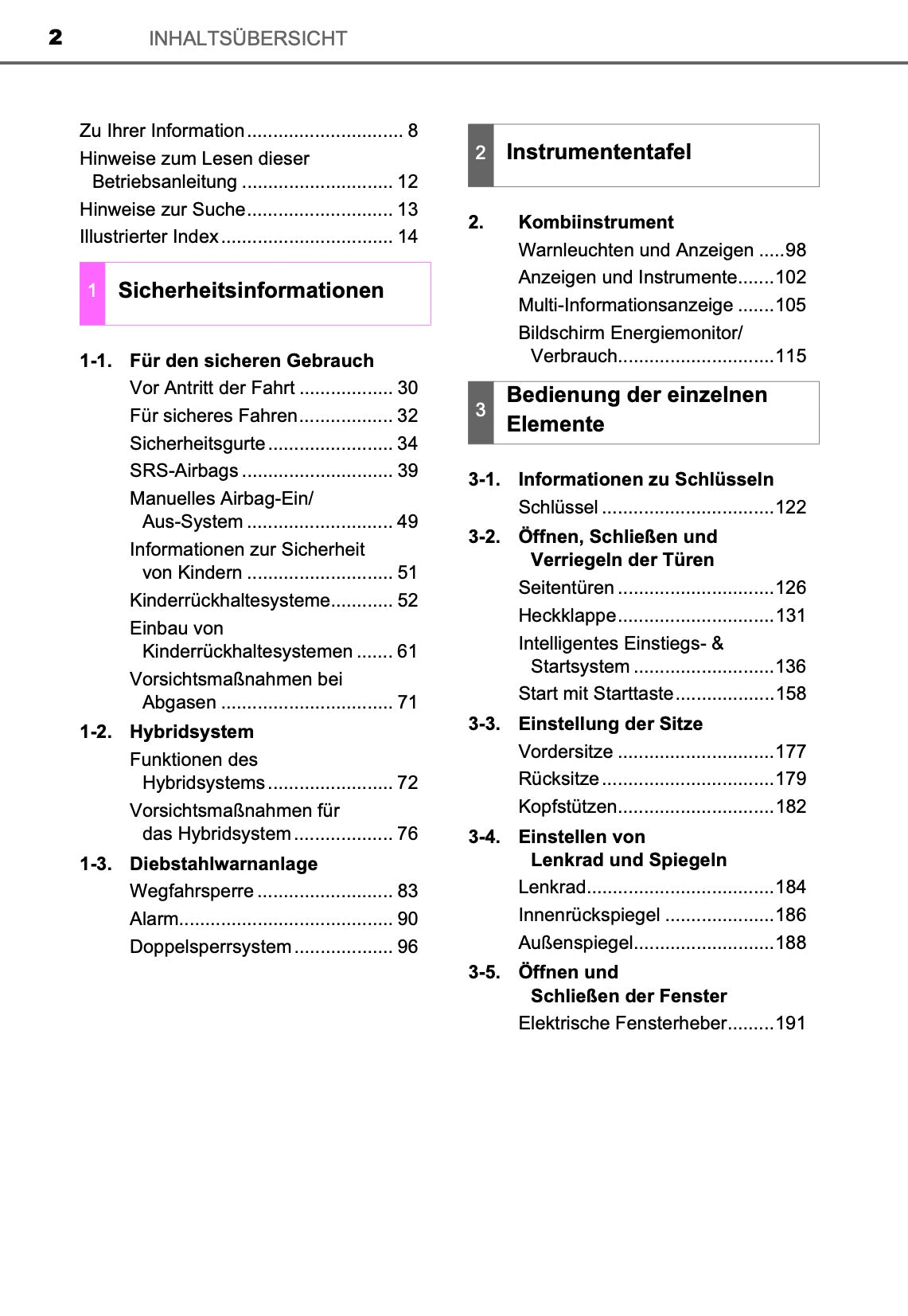 2017-2018 Toyota Auris Hybrid Touring Sports Owner's Manual | German