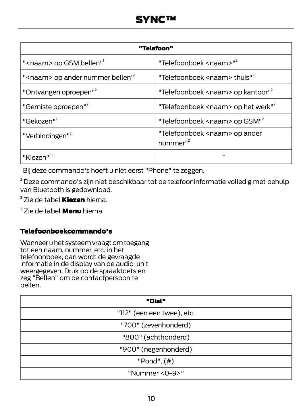 Ford SYNC™ - SYNC™ 2 - SYNC™ 3  Handleiding