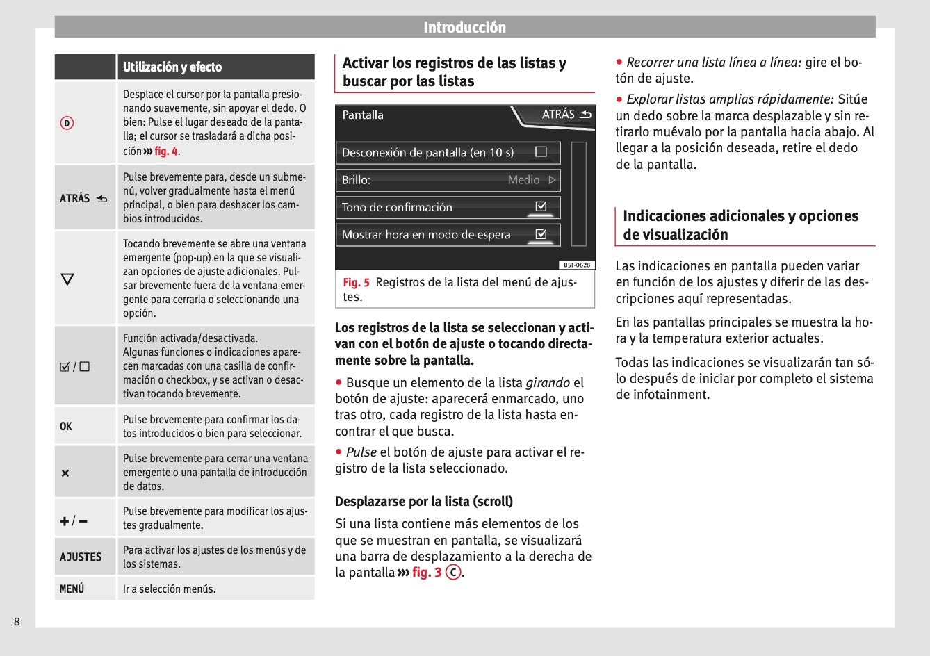 Seat Media System Touch Manual de Instrucciones 2015 - 2017