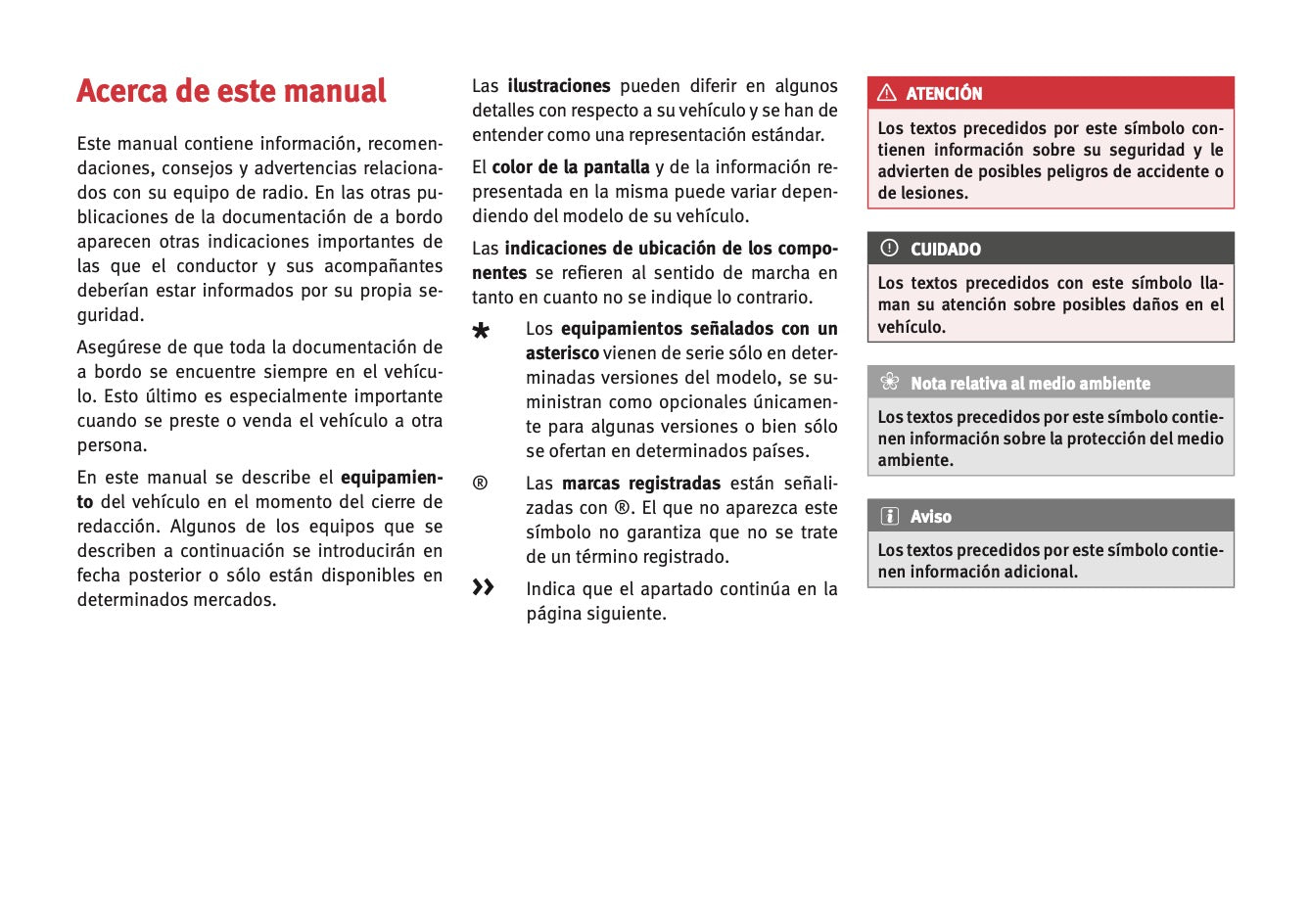 Seat Media System Touch Manual de Instrucciones 2015 - 2017