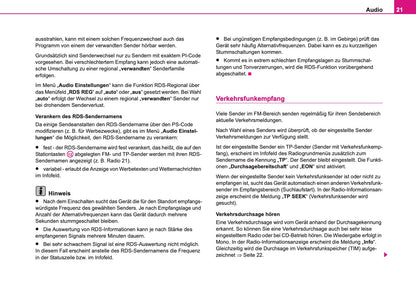 Skoda Radio-Navigations-System DX Bedienungsanleitung 2006