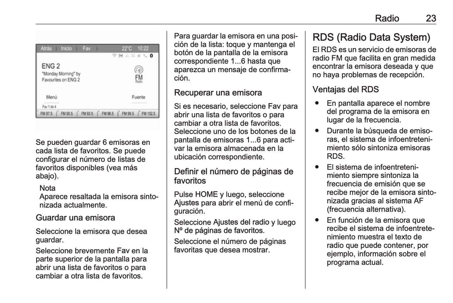 Opel Zafira Manual de infoentretenimiento 2016 - 2019