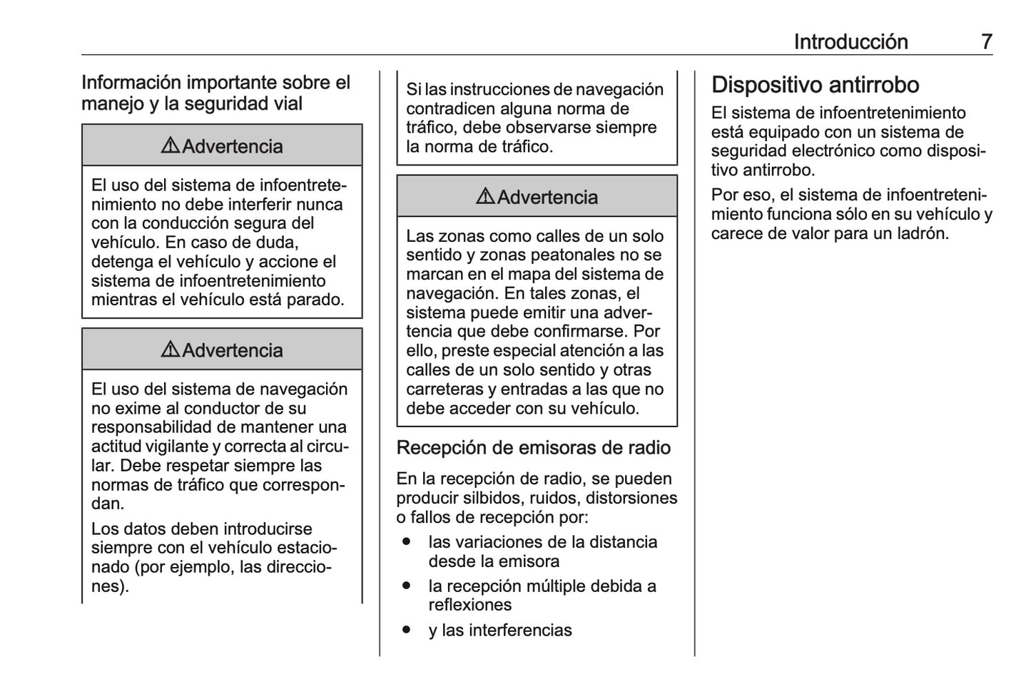 Opel Zafira Manual de infoentretenimiento 2016 - 2019