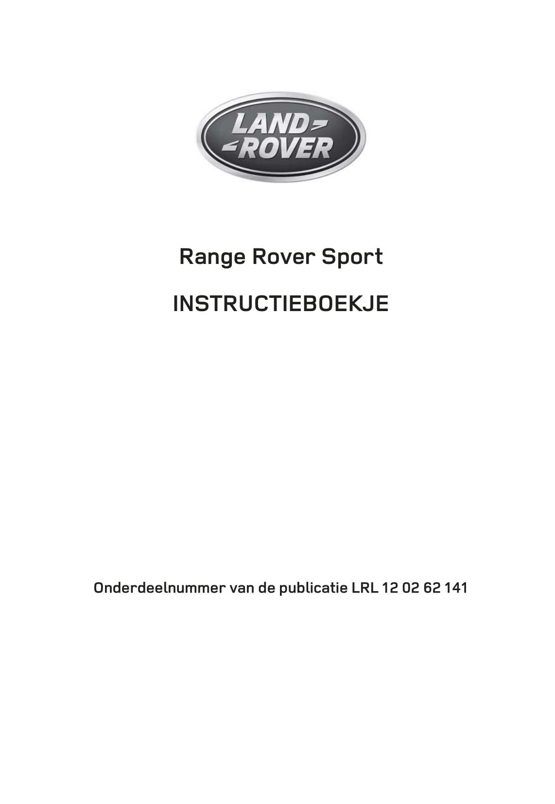 2013-2017 Land Rover Range Rover Sport Manuel du propriétaire | Néerlandais