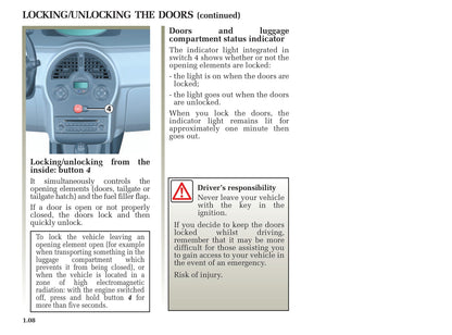 2005-2006 Renault Modus Owner's Manual | English