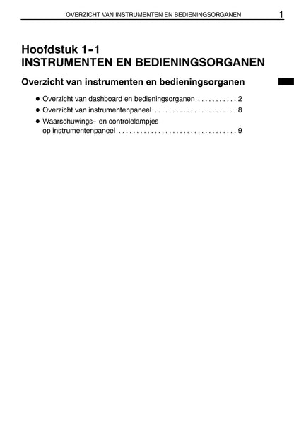 2002-2005 Toyota Celica Owner's Manual | Dutch