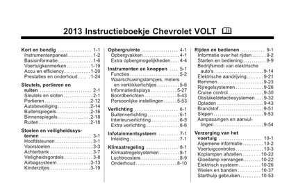 2013 Chevrolet Volt Owner's Manual | Dutch