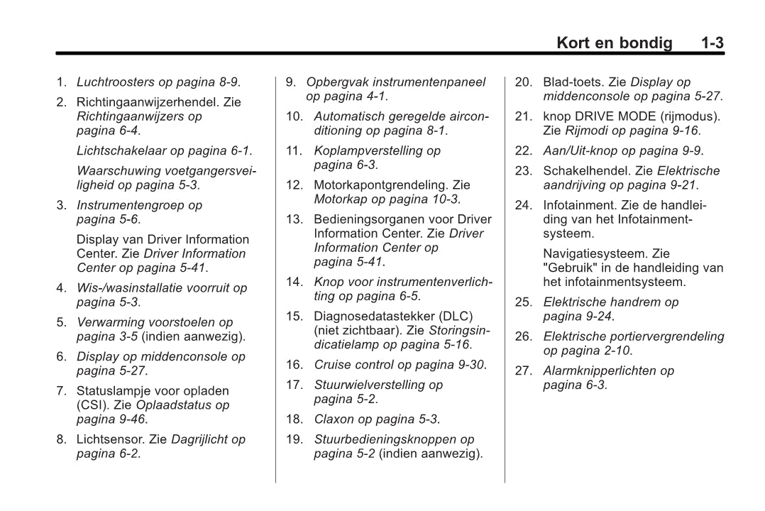 2013 Chevrolet Volt Owner's Manual | Dutch