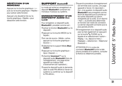Fiat 500X Uconnect Radio Nav 5.0 Guide d'utilisation 2018 - 2019