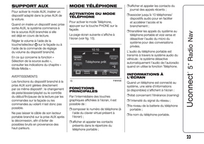 Fiat 500X Uconnect Radio Nav 5.0 Guide d'utilisation 2018 - 2019