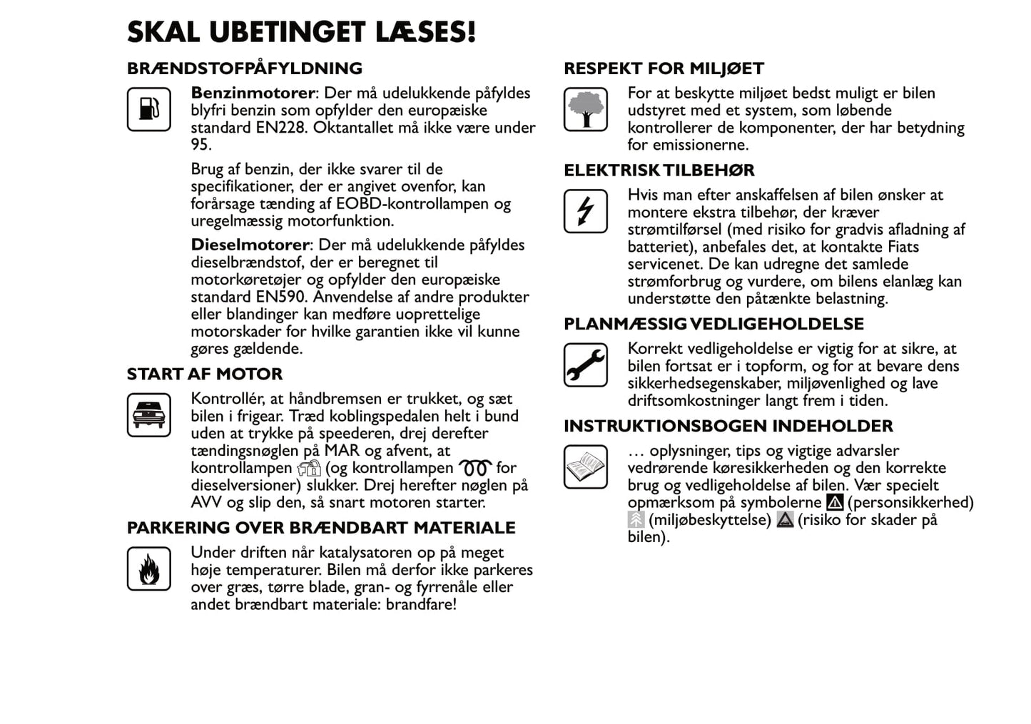 2013-2014 Fiat Panda Bedienungsanleitung | Dansk