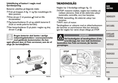 2013-2014 Fiat Panda Bedienungsanleitung | Dansk