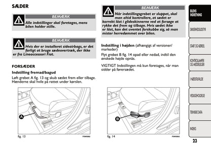 2013-2014 Fiat Panda Bedienungsanleitung | Dansk