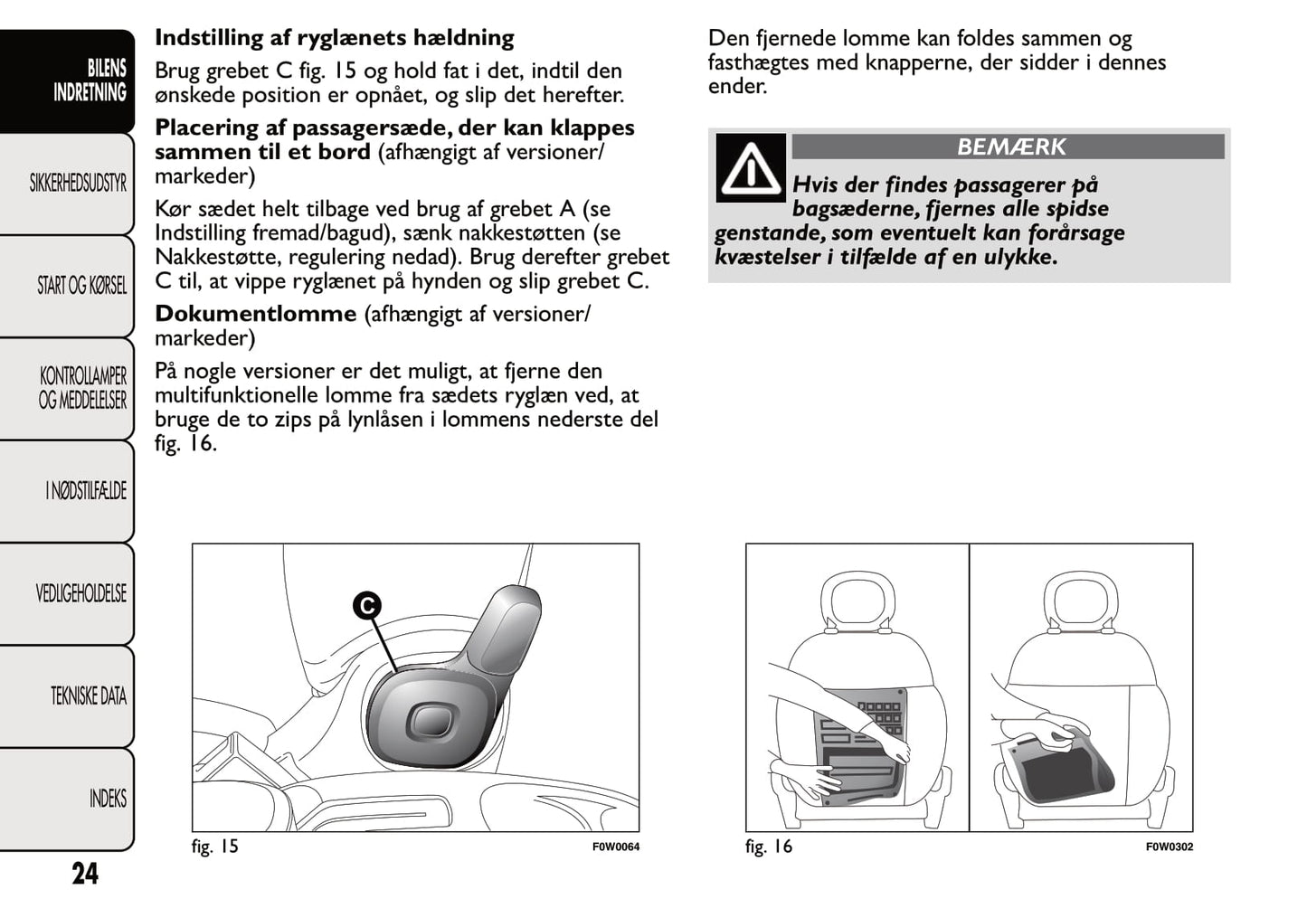 2013-2014 Fiat Panda Bedienungsanleitung | Dansk