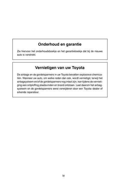 2004-2007 Toyota Corolla Owner's Manual | Dutch