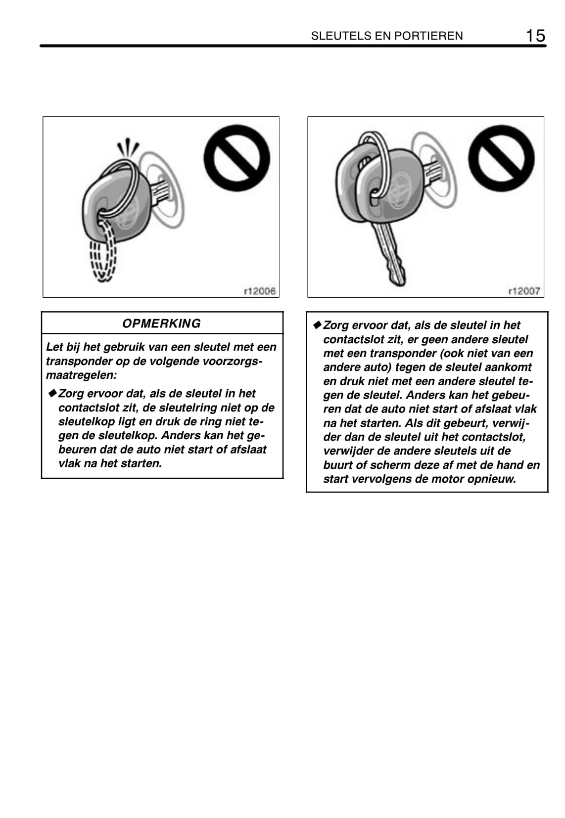 2004-2007 Toyota Corolla Owner's Manual | Dutch