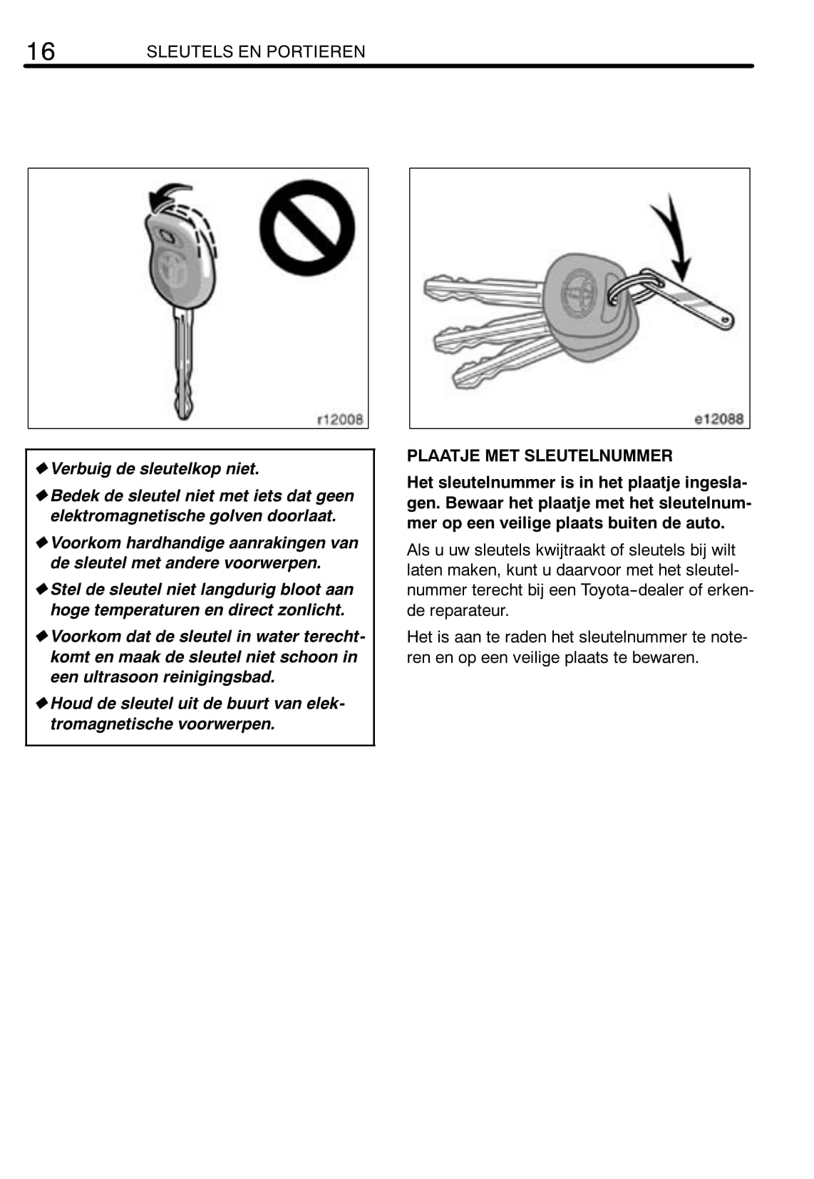 2004-2007 Toyota Corolla Owner's Manual | Dutch