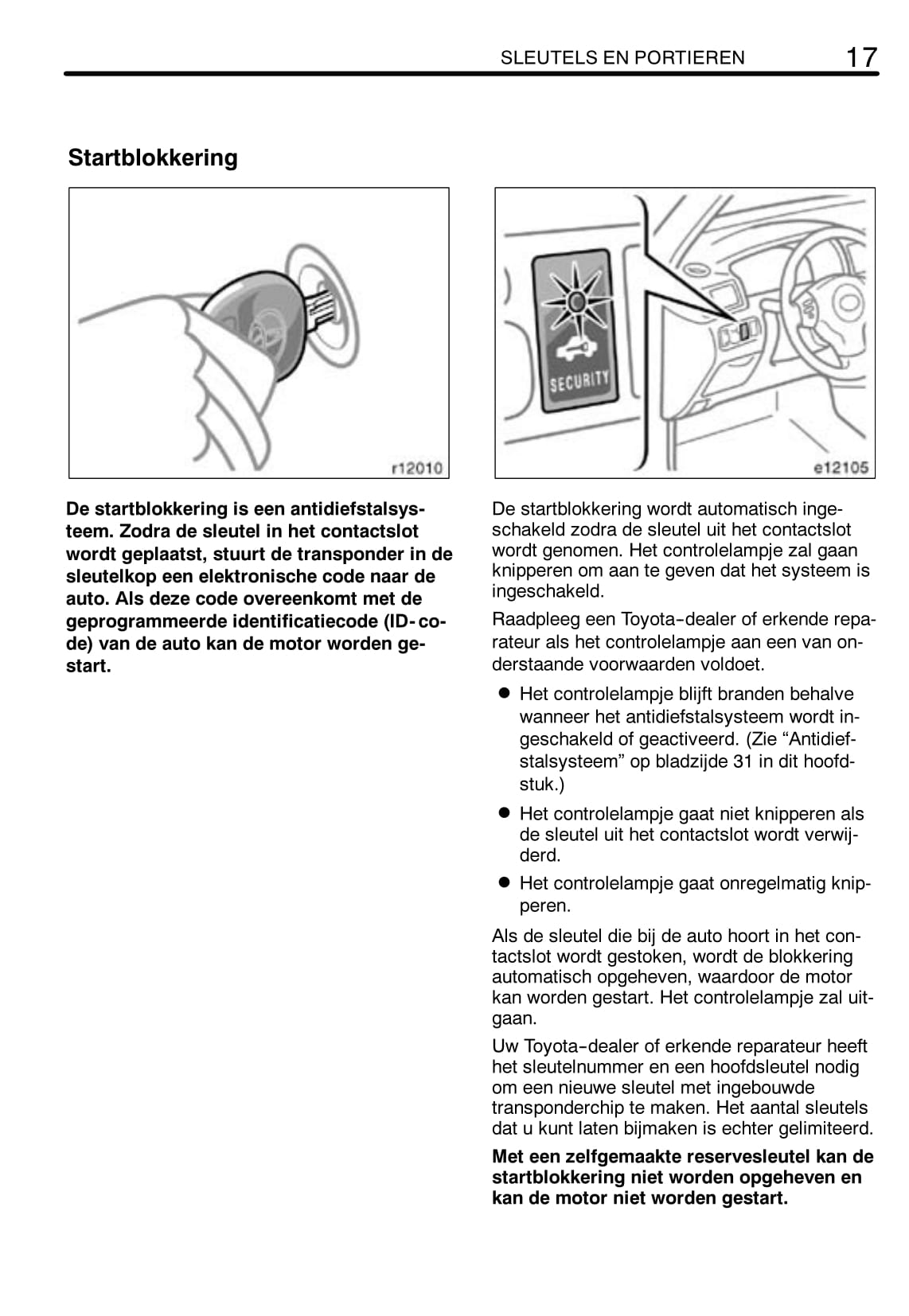 2004-2007 Toyota Corolla Owner's Manual | Dutch