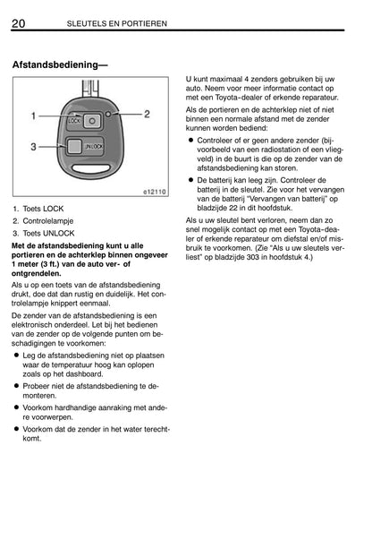 2004-2007 Toyota Corolla Owner's Manual | Dutch