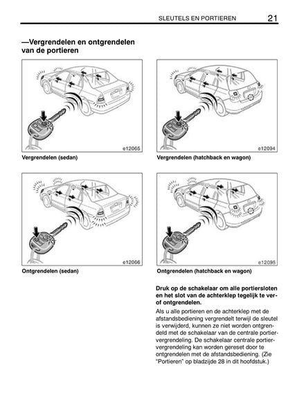 2004-2007 Toyota Corolla Owner's Manual | Dutch