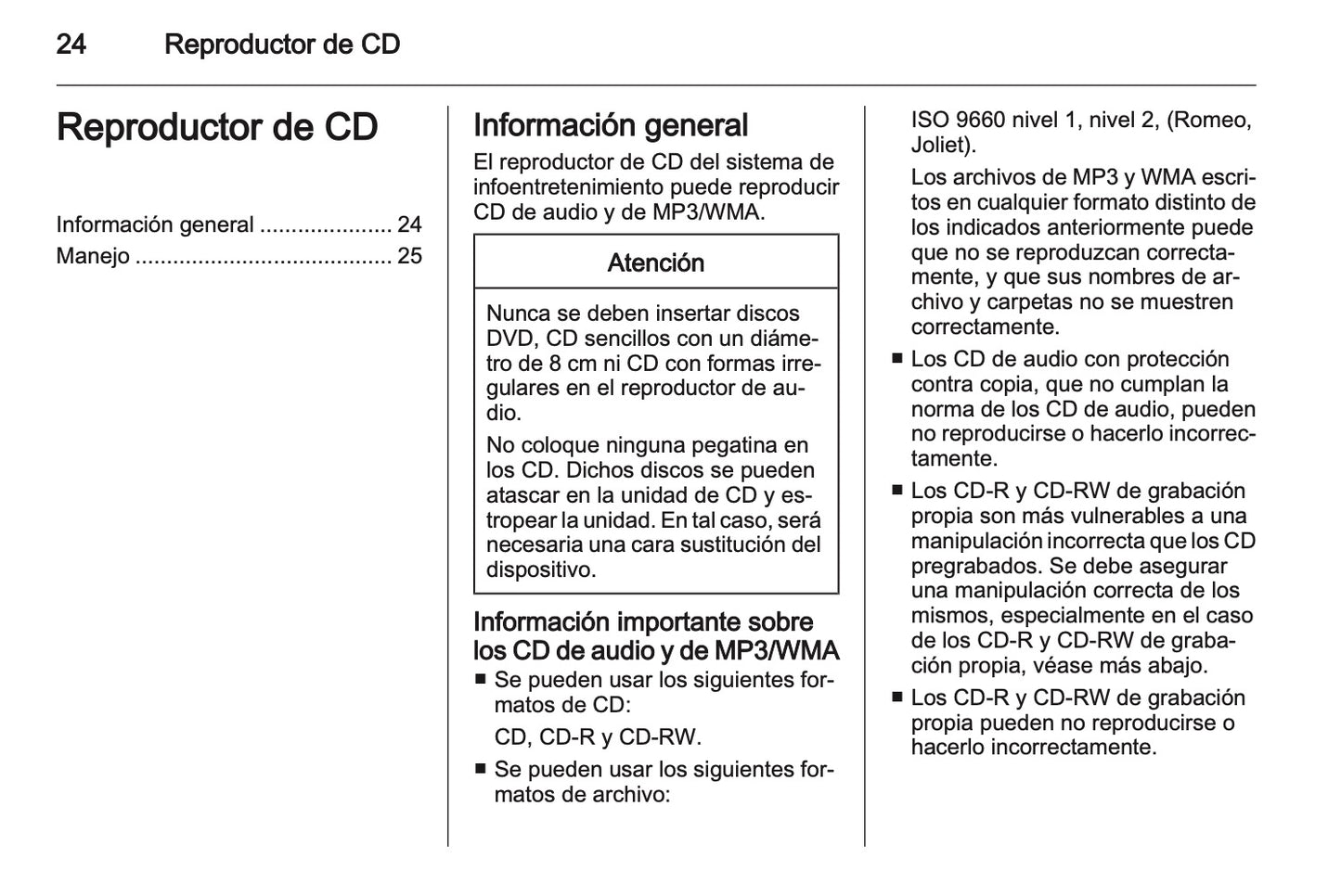 Opel Zafira Manual de infoentretenimiento 2008 - 2011