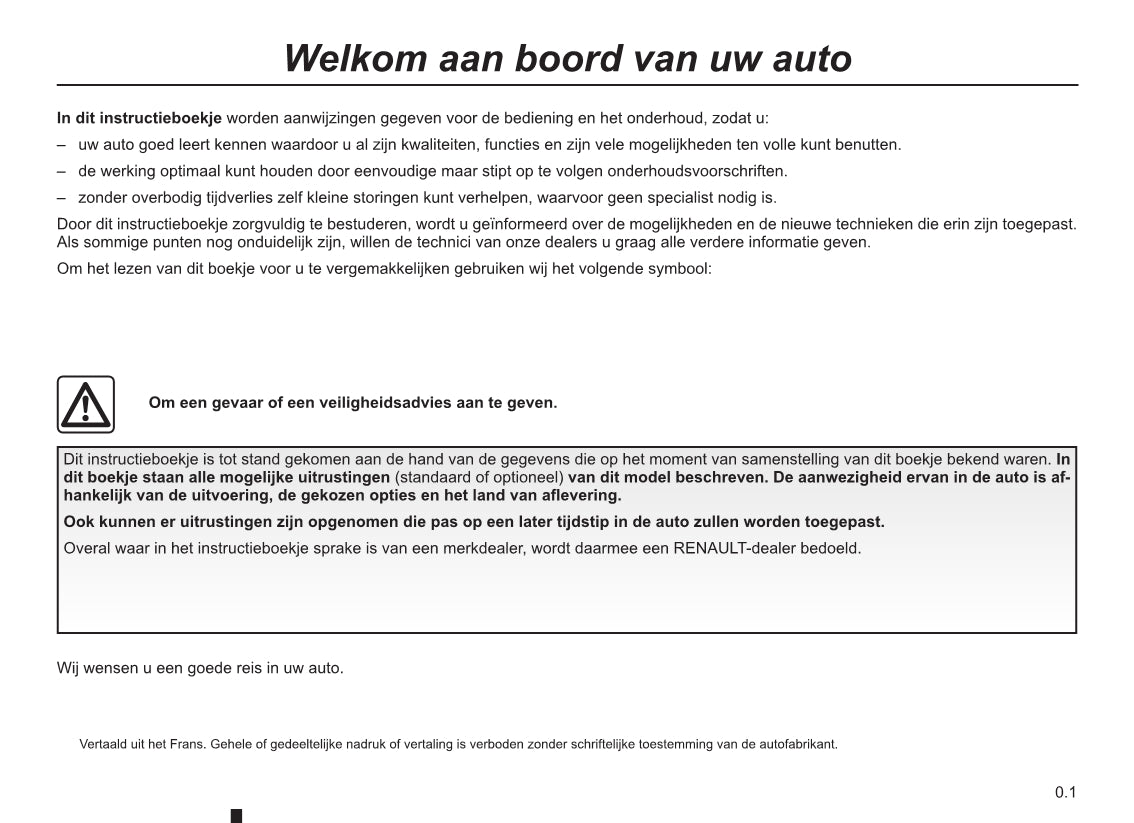 2012-2013 Renault Wind Owner's Manual | Dutch