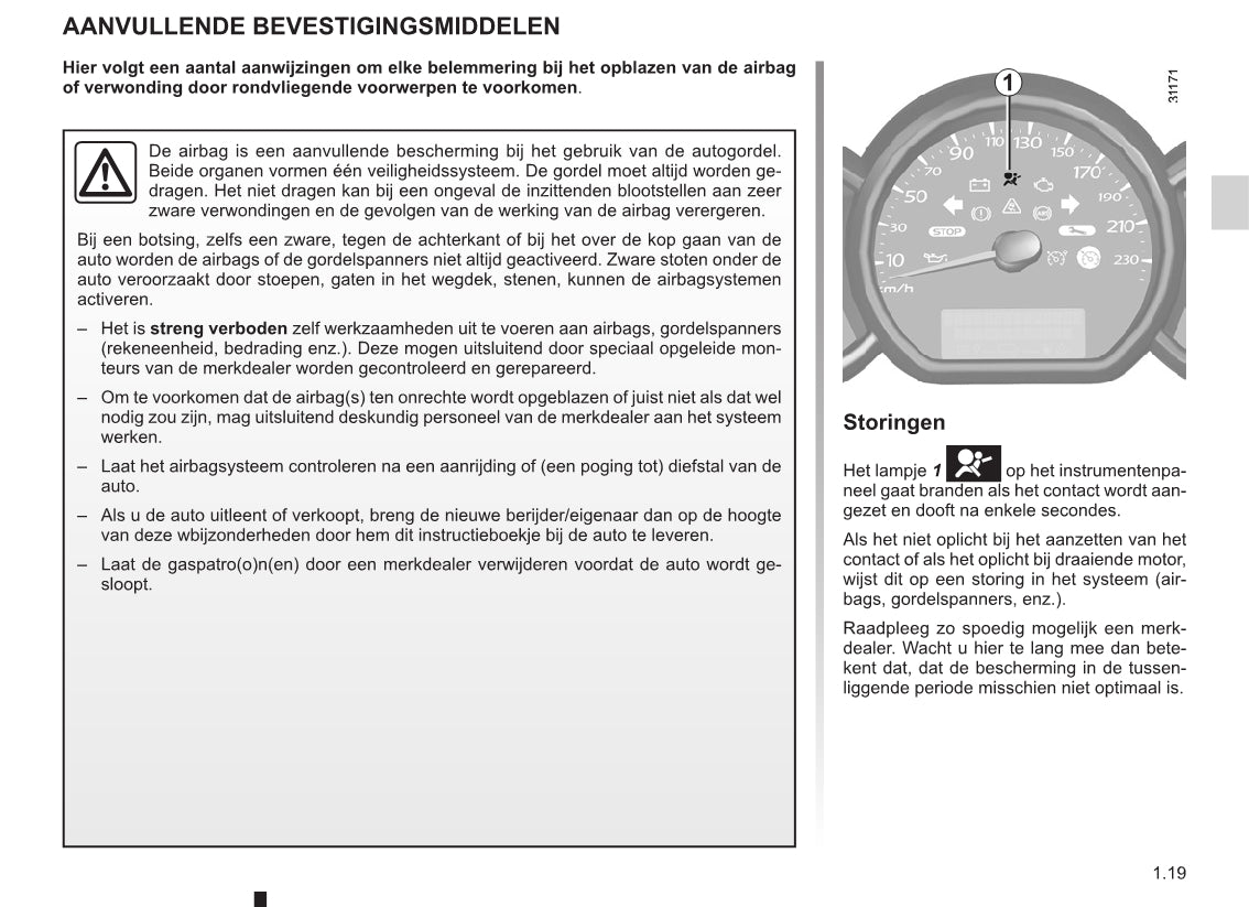 2012-2013 Renault Wind Owner's Manual | Dutch